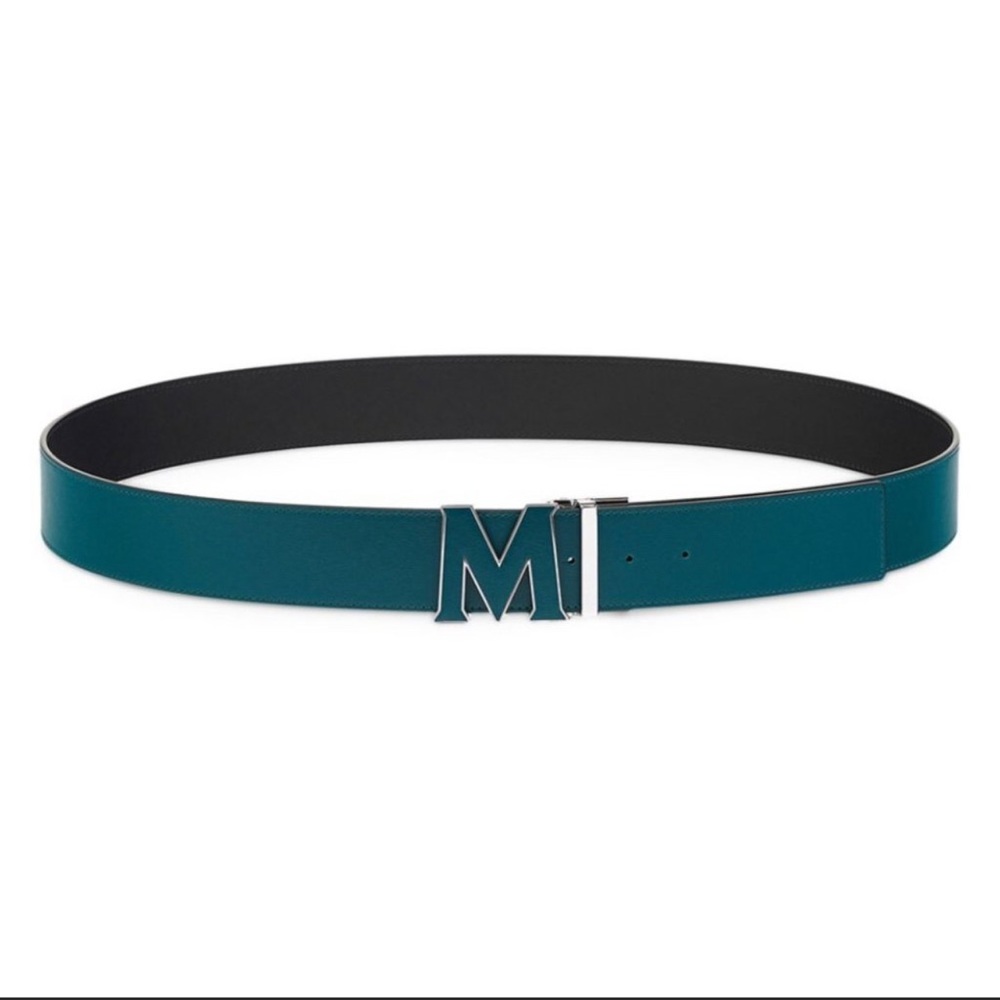 MCM Reversible Leather M Logo Buckle Belt - NWT